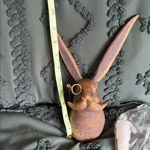 Whimsical Gold Rabbit Wall Hanging - Picture 3 of 3